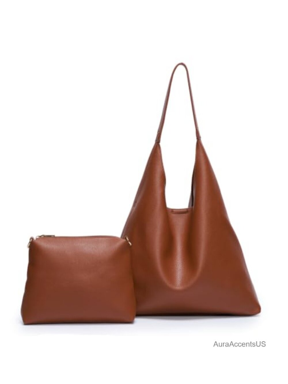 Slouchy Hobo Tote Bag Set Faux Leather Shoulder Bag Work Laptop